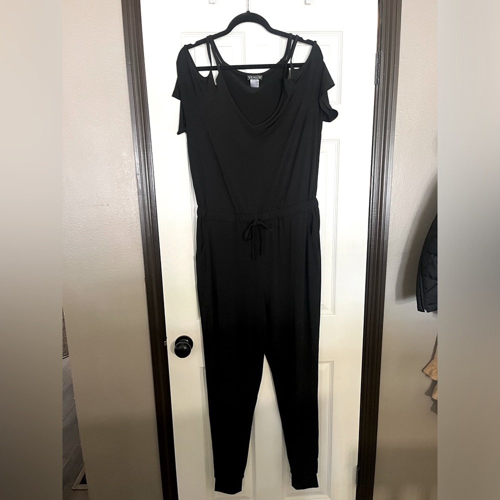 Venus Black Jumpsuit. Size Large